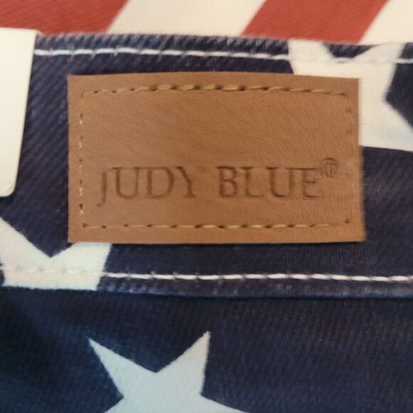 Judy Blue USA Flag High Waist Flare‎ Jeans 7/28 Cotton Patriotic Stars Stripes - Picture 5 of 14